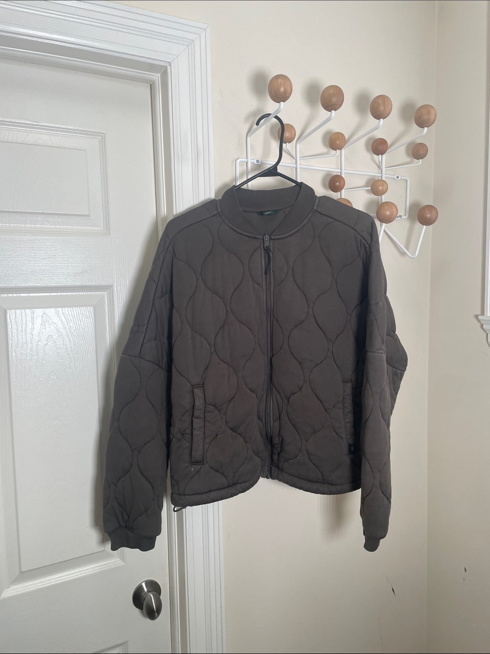 Roots - Quilted Bomber Jacket - Green / Brown - S